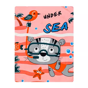 ملحفه میکرو کودک آدنو مدل Lovely cat کد MC16 سایز 100x150 سانتی متر