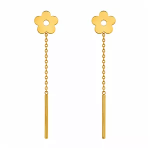 گوشواره بخیه‌ای طلا 18 عیار دخترانه نیکان گلد مدل NK223 