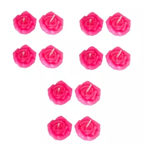 شمع شناور معطر مدل گل رز با رایحه گل های بهاری زمان اتمام 6 ساعت بسته 12 عددی