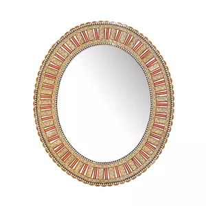 آینه خاتم کاری چوبی صنایع دستی فاخر مدل الیپس طرح ممتاز کد 68p58in5040-4f5 