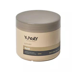 ماسک مو ترمیم‌کننده یانسی مدل Gold 24K Keratin مناسب برای انواع مو حجم 500 میلی‌لیتر