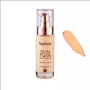 کرم پودر مایع spf20 تاپ فیس مدل اسکین توئین شماره 005 مناسب پوست نرمال و خشک حجم 32 میلی لیتر