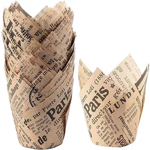 کپسول کاپ کیک مدل لاله کاغذی بسته 50 عددی