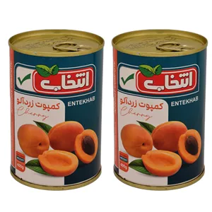 کمپوت زردآلو انتخاب - 400 گرم بسته 2 عددی