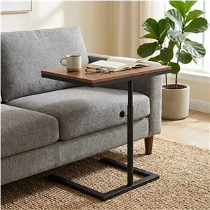 میز جلومبلی مستطیل با پایه آهن و صفحه MDF مدل PLMT-856040