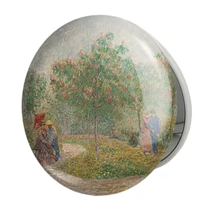 آینه جیبی خندالو طرح باغ با زوج های خواستگار ونسان ونگوگ (Van Gogh) مدل تاشو کد 36799