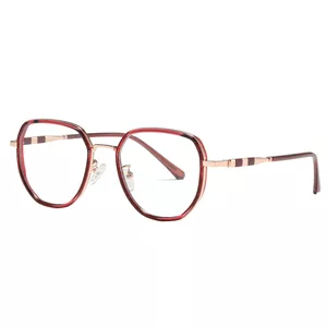 فریم عینک طبی چند ضلعی زنانه مدل ُTRZC829 C42-P81 Transparent Red