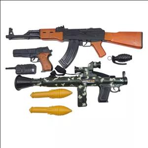 ست تفنگ بازی ناب سل مدل کماندو آر پی جی کلاشینکف کلت RPG AK-47 COLT