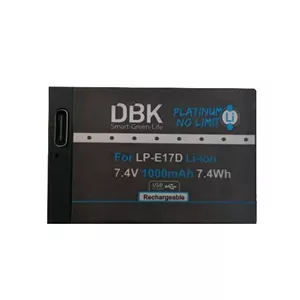 باتری لیتیومی دوربین دی بی کی مدل LP-E17D ظرفیت 1000 میلی‌آمپرساعت