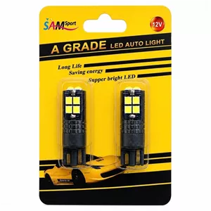 لامپ ال ای دی خودرو سام مدل الترا پاور کری کد 10cree پایه t10 w5w اریایی مجموعه دو عددی