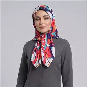 روسری زنانه مدل ابریشم قواره کوچک رنگارنگ کد a-2952