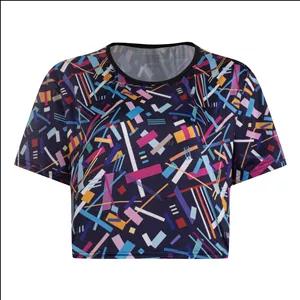 کراپ تی شرت آستین کوتاه ورزشی زنانه مدل G56