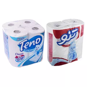 دستمال توالت و دستمال حوله ای تنو مدل CR مجموعه 2 عددی