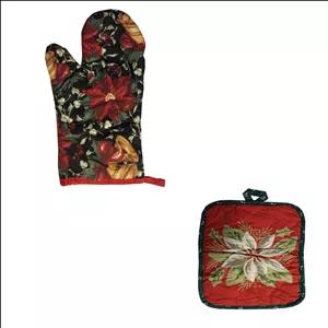 دستگیره و دستکش  فر مدل گل مجموعه دو عددی