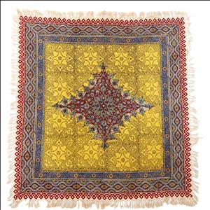 رومیزی قلمکار صنایع دستی فاخر مدل مدرن طرح ستاره شباهنگ کد Sq100Sirius-RdpYpB