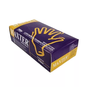 دستکش لاتکس غیر پودری مدل مکستر سایز بزرگ (L) بسته 100 عددی