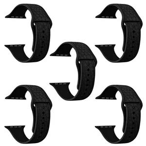 بند ورنا مدل Silicon Croco مناسب برای اپل واچ 42/44/45/49 میلی متری سری کلاسیک و اولترا مجموعه 5 عددی