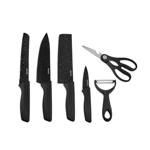 ست چاقو 6 پارچه کاراجا مدل  black stone