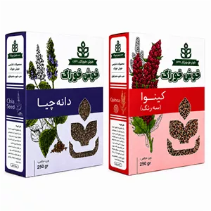 کینوا سه رنگ و دانه چیا خوش خوراک - ۲۵۰ گرم بسته ۲عددی