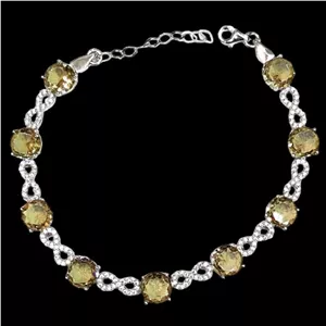 دستبند زنجیری نقره زنانه مدل سنگ الکساندریت مخراج برلیان کد 6668