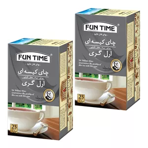 چای سیاه کیسه ای ارل گری فان تایم دو بسته 25 عددی