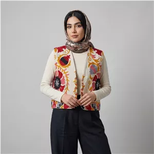جلیقه زنانه با پارچه لینن بخارادوزی مَدو کالکشن کد ۹