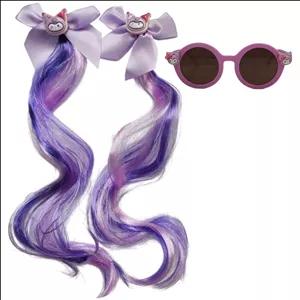 عینک آفتابی دخترانه مدل ملودی به همراه گیره اکستنشن مو بسته 3 عددی