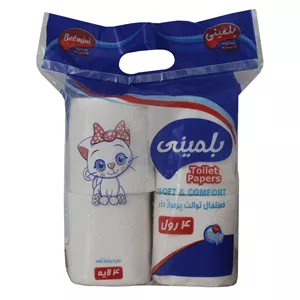 دستمال توالت بلمینی مدل 4 لایه کد B119 بسته 4 عددی