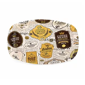 سینی بدون دسته مهروز مدل 6651 Coffee سایز 17×26 سانتی متر