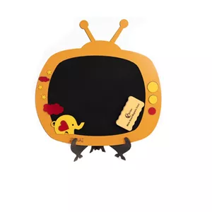 تخته سیاه مدل تلویزیون سایز 43x43x3 سانتی‌متر به همراه تخته پاک کن و گچ
