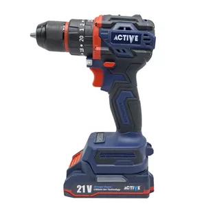 دریل چکشی شارژی براشلس 10میلی متری 21 ولت اکتیو تولز مدل 21V/7821