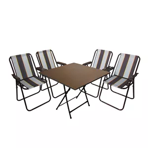 میز و صندلی تاشو سفری میزیمو مدل ساحلی کد 2642 مجموعه 5 عددی