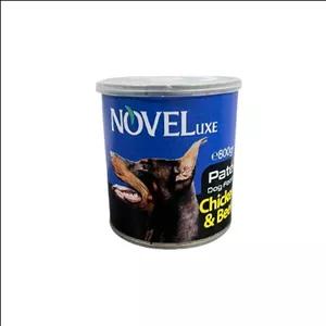 کنسرو غذای سگ نوول لوکس مدل پته طعم مرغ و گاو وزن 800 گرم