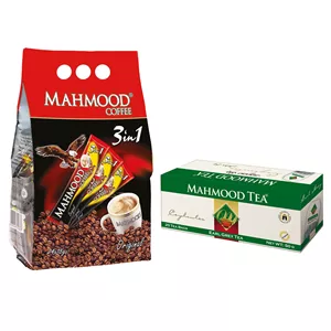 پودر قهوه فوری و چای کیسه ای محمود مدل classic مجموعه 2 عددی
