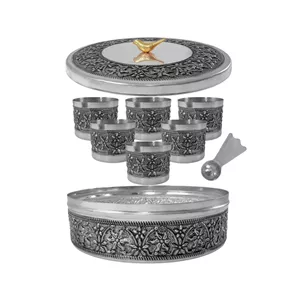 ست جاادویه مسی مدل قلم زنی کد ZH306.6 مجموعه 6 عددی