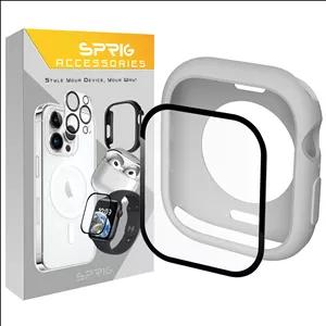 کاور اسپریگ مدل Jelly-Protective GLS مناسب برای اپل واچ سری SE2021/7/8/9 سایز 45 میلی متری به همراه محافظ صفحه نمایش