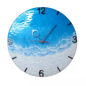 ساعت دیواری رزینی طرح دریا و ساحل