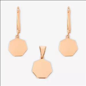 نیم ست طلا 18 عیار زنانه حافا گلد مدل شش ضلعی کد nim02