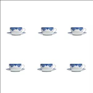 ست فنجان و نعلبکی 12 پارچه 6 نفره چینی زرین ایران مدل کاپوچینو ایتالیا اف 10 فلورانس درجه یک