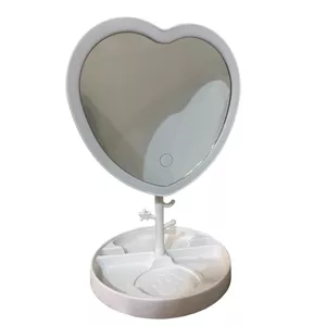 آینه ارایشی رینگ لایت دار مدل heart 