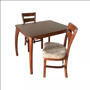 میز و صندلی ناهارخوری دو نفره گالری چوب آشنایی مدل Gh-2Tir-Bog2