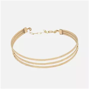 دستبند النگویی طلا کم اجرت 18 عیار زنانه طلا و شمش برلیان مدل سه لاین 