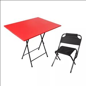 میز و صندلی سفری میزیمو مدل برزنتی پشتدار کد 10367 