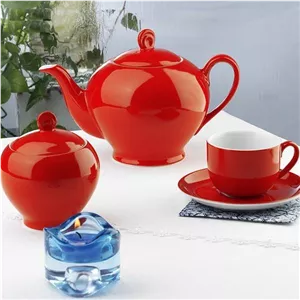 سرویس چای خوری 17 پارچه چینی زرین ایران سری ایتالیا اف مدل گیلاس درجه یک