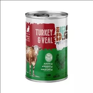 کنسرو غذای گربه بالغ دی پی اس مدل نچرال طعم بوقلمون و گوشت گاو وزن ۴۰۰ گرم