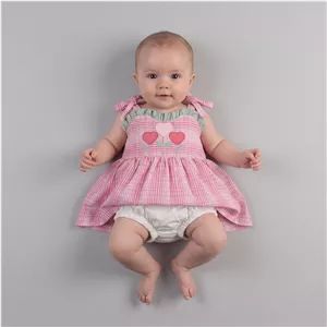 ست پیراهن و شورت نوزادی دخترانه اوبوکو مدل 0104