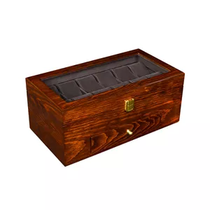 جعبه ساعت مدل 12 خانه کشودار چوب طبیعی کد TW-2394