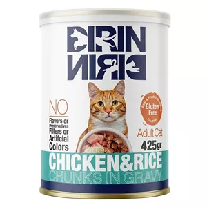 کنسرو غذای گربه دیرین دیرین مدل Chunk طعم مرغ و برنج وزن 425 گرم