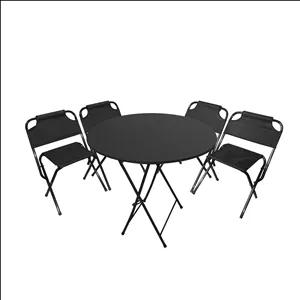 میز و صندلی سفری میزیمو مدل برزنتی پشتدار کد 7794 مجموعه 5 عددی