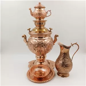 سرویس سماور 5 پارچه مسی کد 005